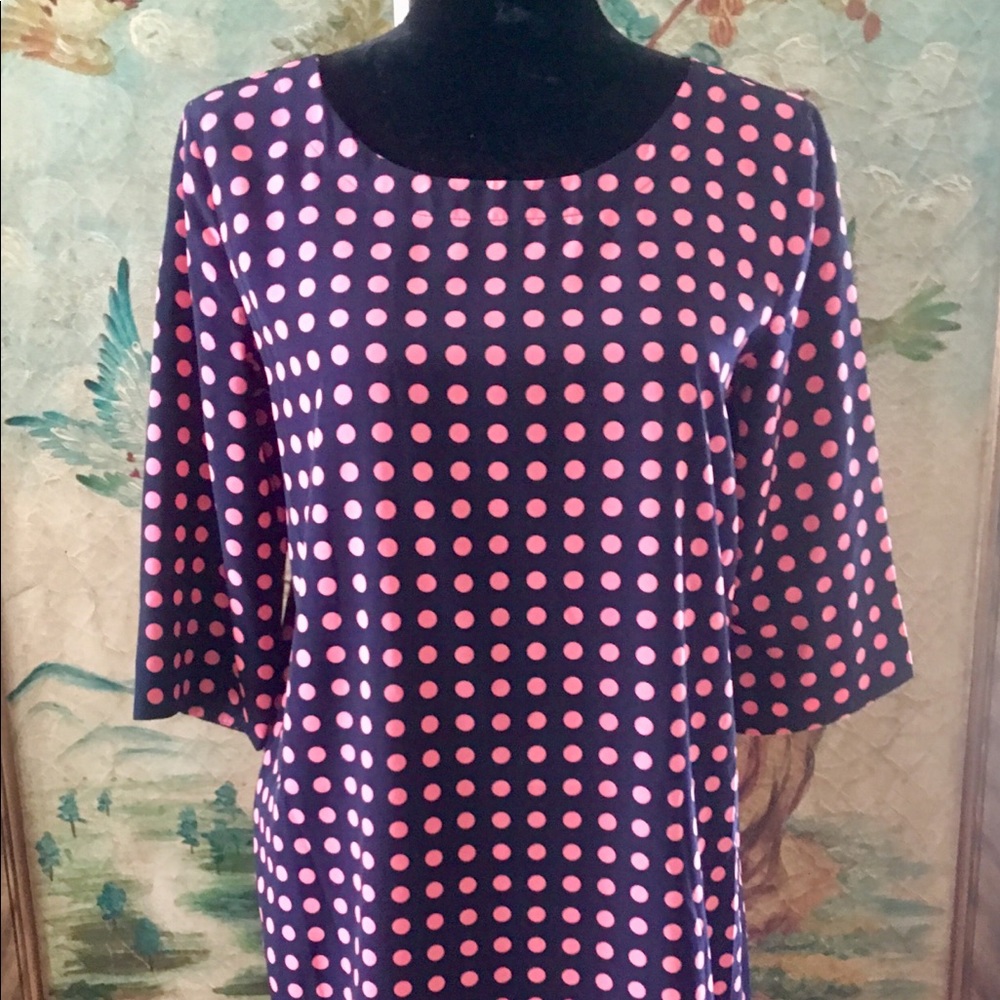Gap navy with pink polka dot dress!!